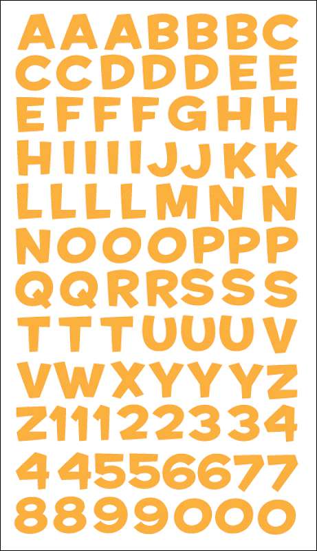 Sticko Alphabet Stickers Fun House Yellow Metallic