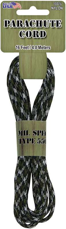 Parachute Cord 4mmx16' Army Camo