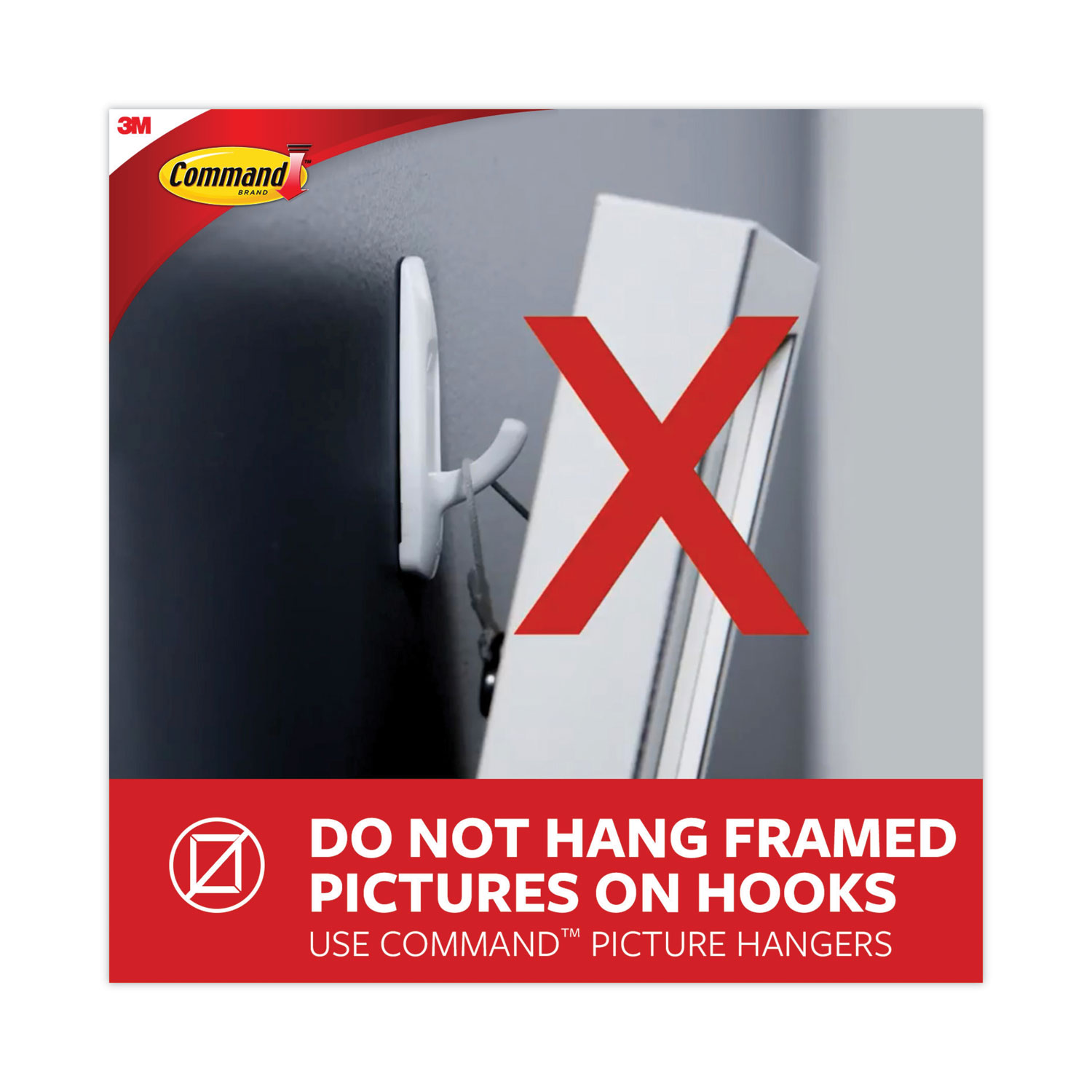 Command General Purpose Hooks, Medium, 3lb Cap, White, 6 Hooks & 12 Strips/Pack