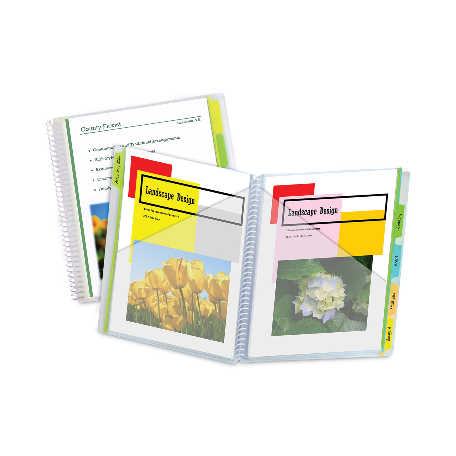 C-Line® 10-Pocket Poly Portfolio with Write-On Tabs, Polypropylene, Clear