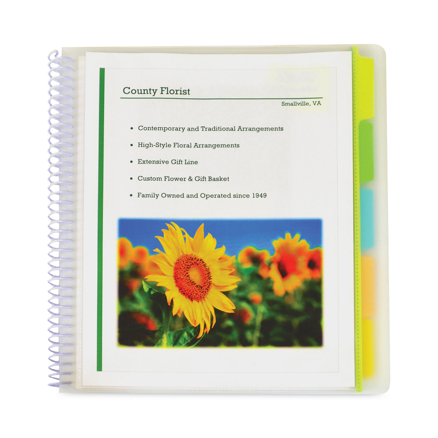 C-Line® 10-Pocket Poly Portfolio with Write-On Tabs, Polypropylene, Clear