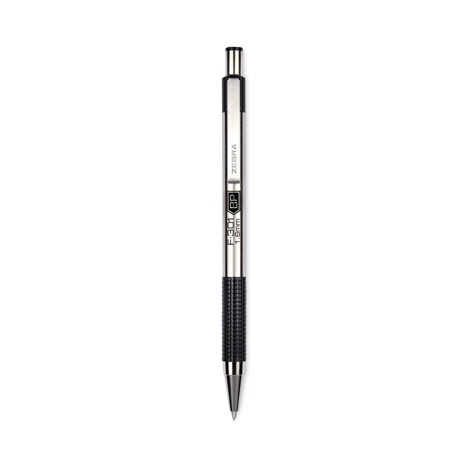 Zebra® F-301 Ballpoint Retractable Pen, Black Ink, Bold, Dozen