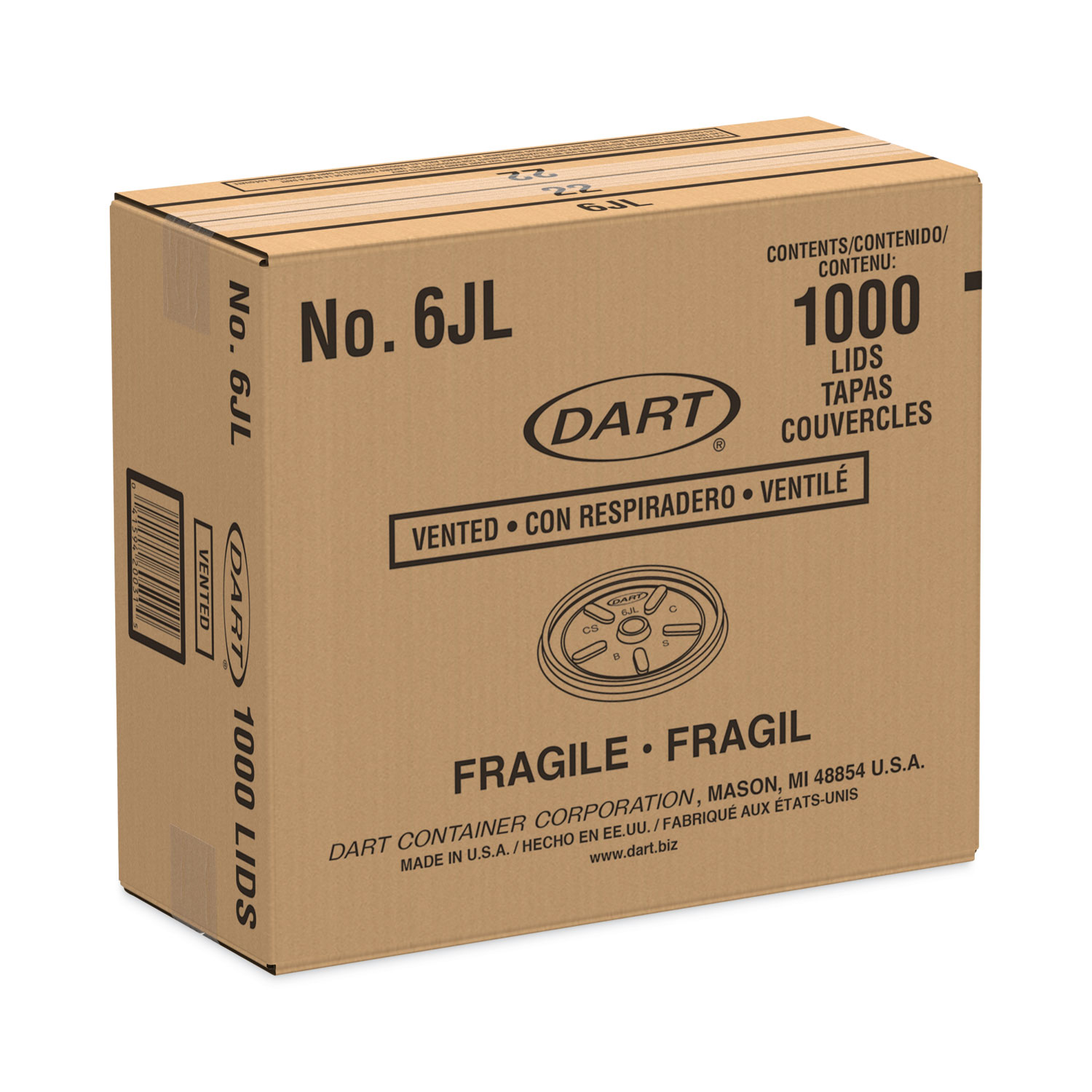 PLASTIC LIDS FOR FOAM CONTAINERS, VENTED, FITS 3.5-6 OZ, WHITE, 1,000/CARTON