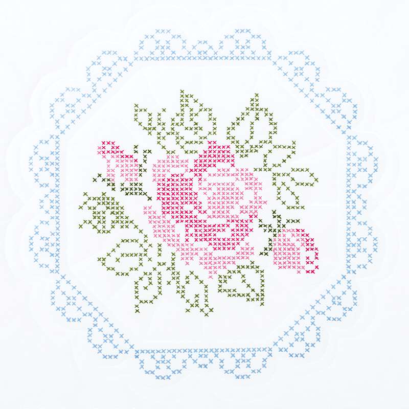 Stamped White Quilt Blocks 18