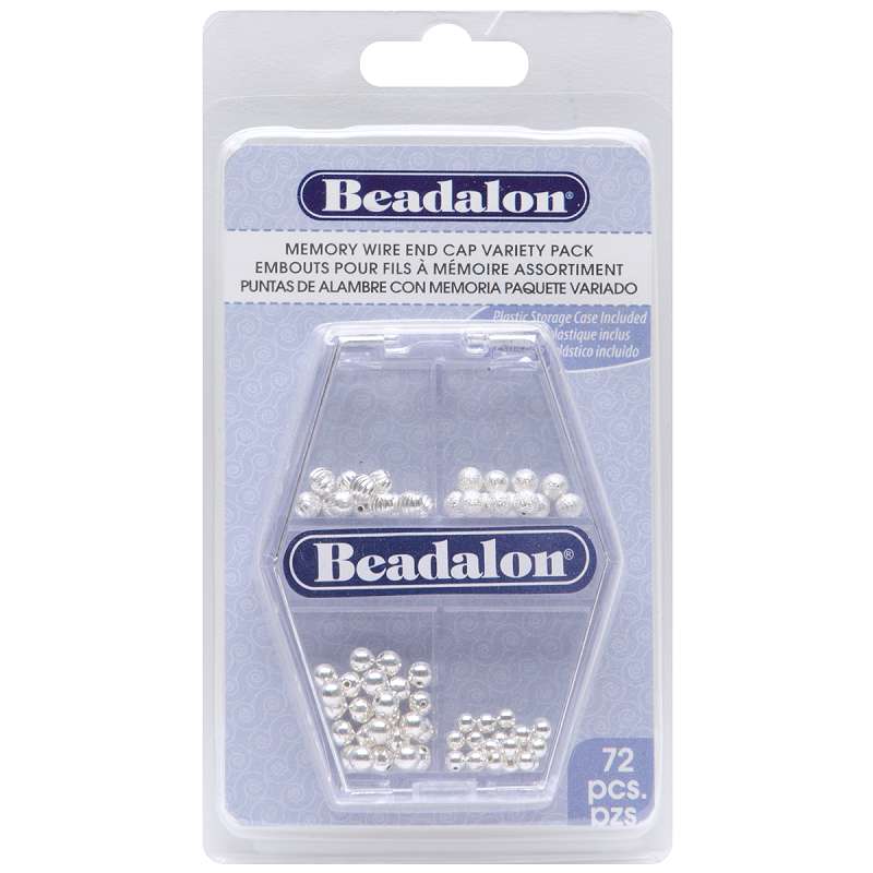 Memory Wire Endcap Variety Pack 72/Pkg Silver
