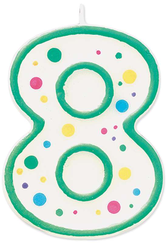 Polka Dot Numeral Candle 3