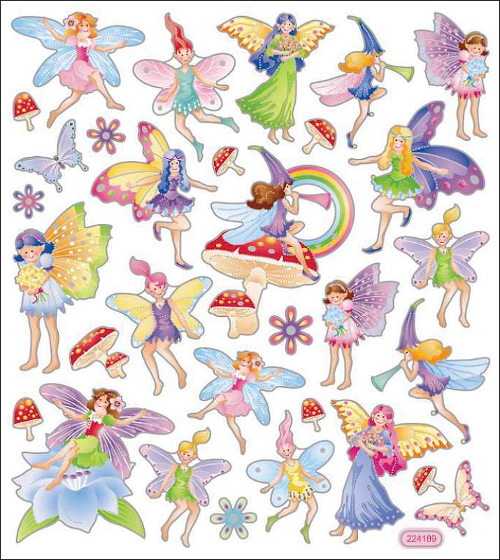 Multicolored Stickers Fairy Fantasy