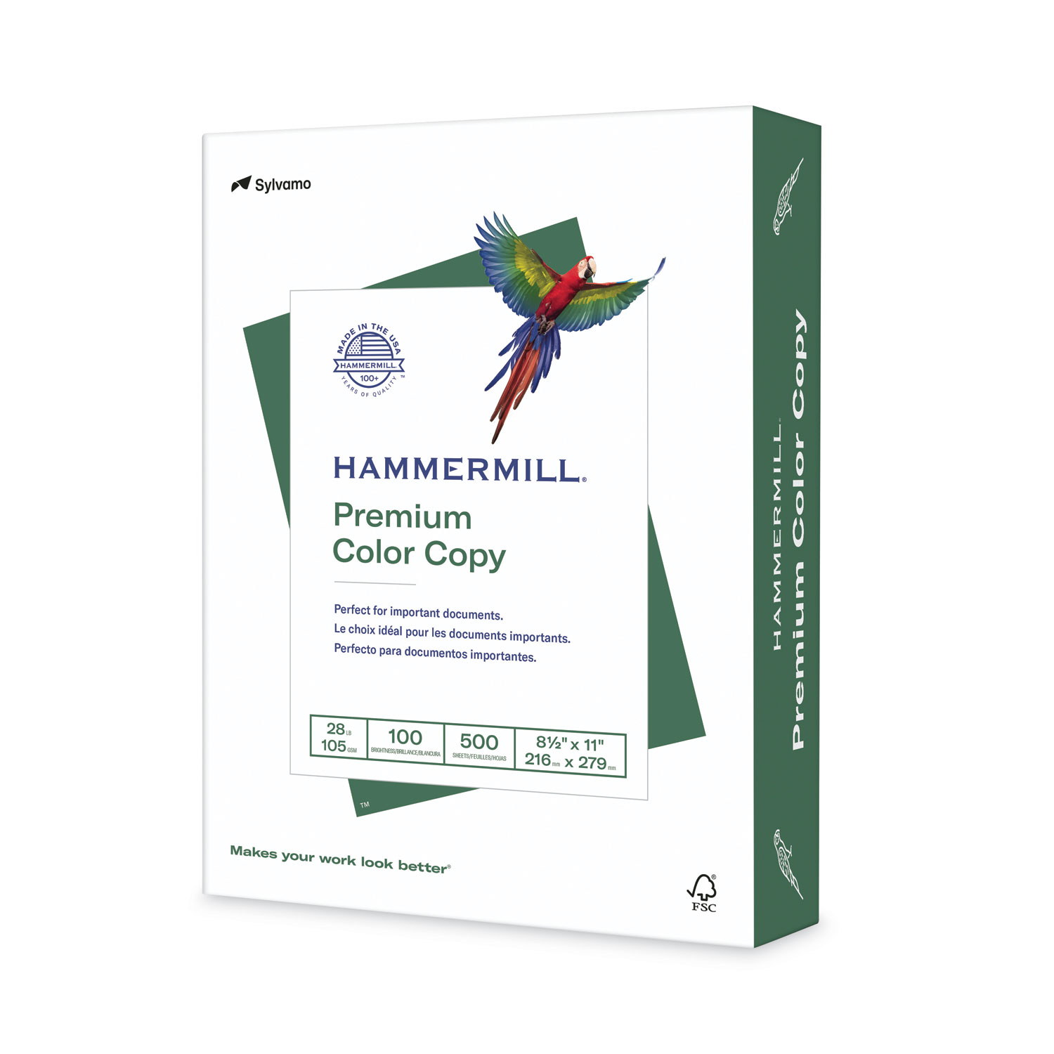 Hammermill® Copy Paper, 100 Brightness, 28lb, 8 1/2 x 11, Photo White, 500/Ream