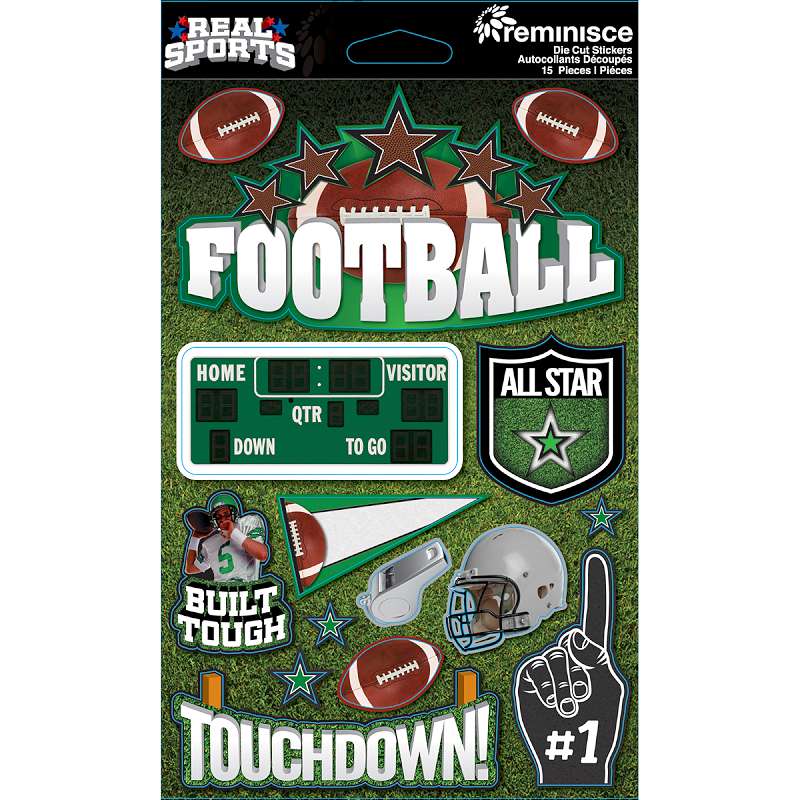 Real Sports Dimensional Cardstock Stickers Football