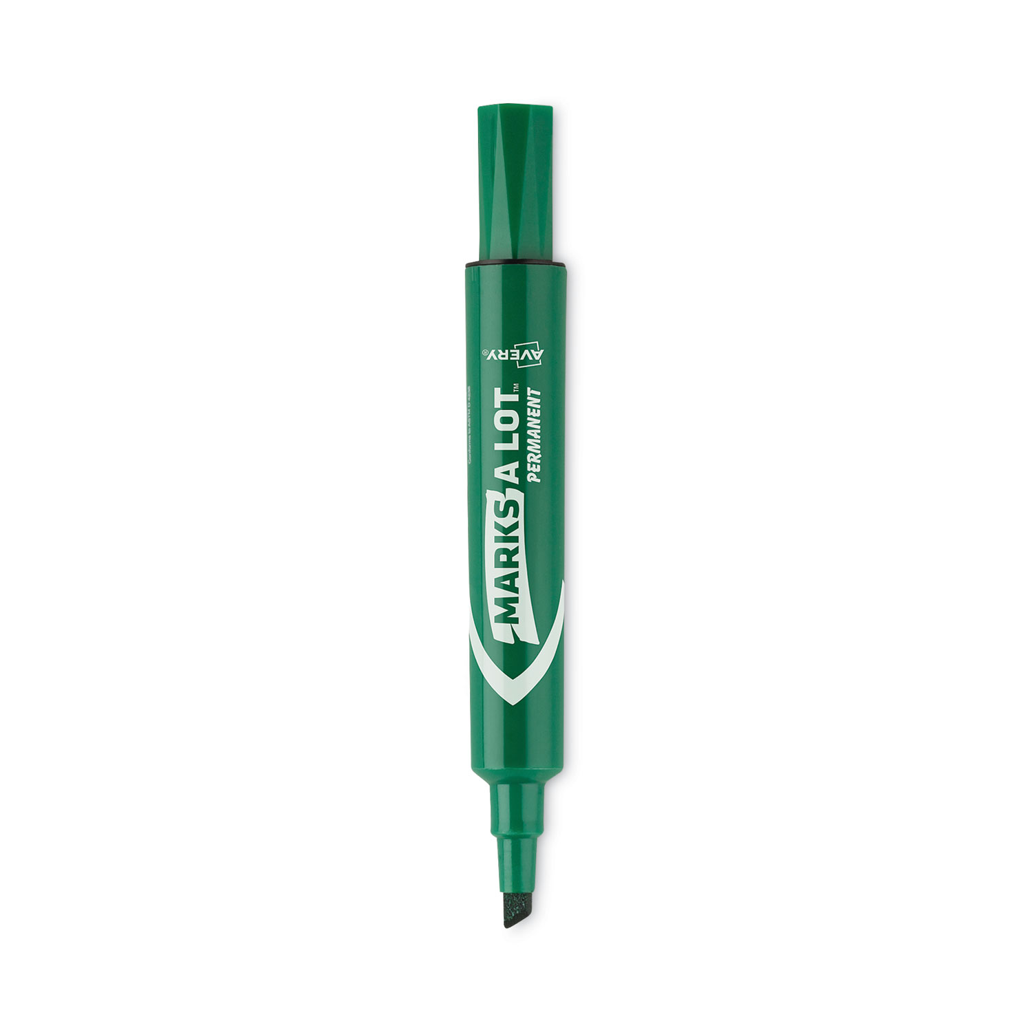 Avery® Marks-A-Lot Large Desk-Style Permanent Marker, Chisel Tip, Green, Dozen