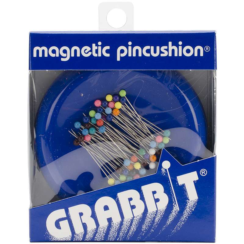 Grabbit Magnetic Pincushion W/50 Pins Blue