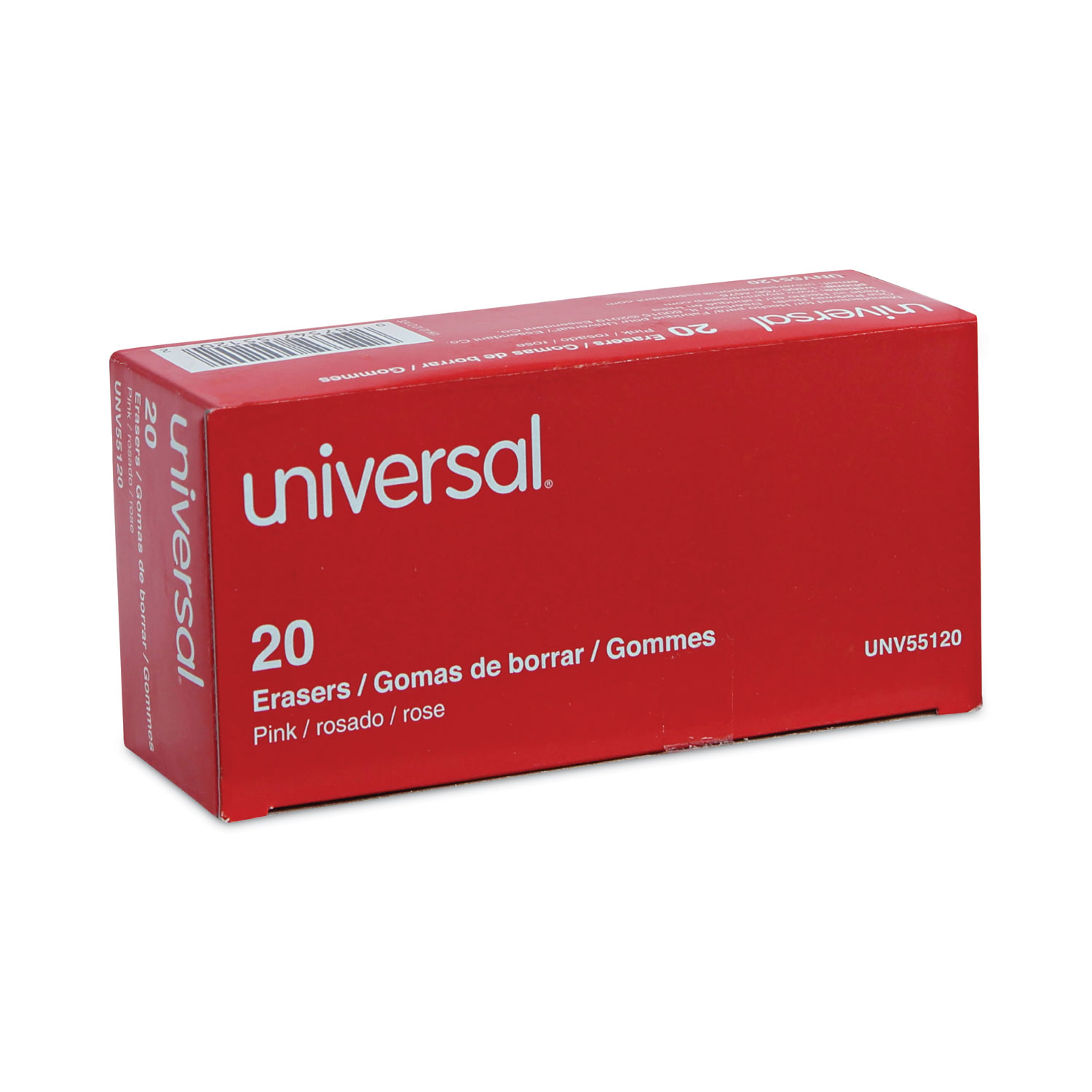 Universal® Bevel Block Erasers, 20/Pack