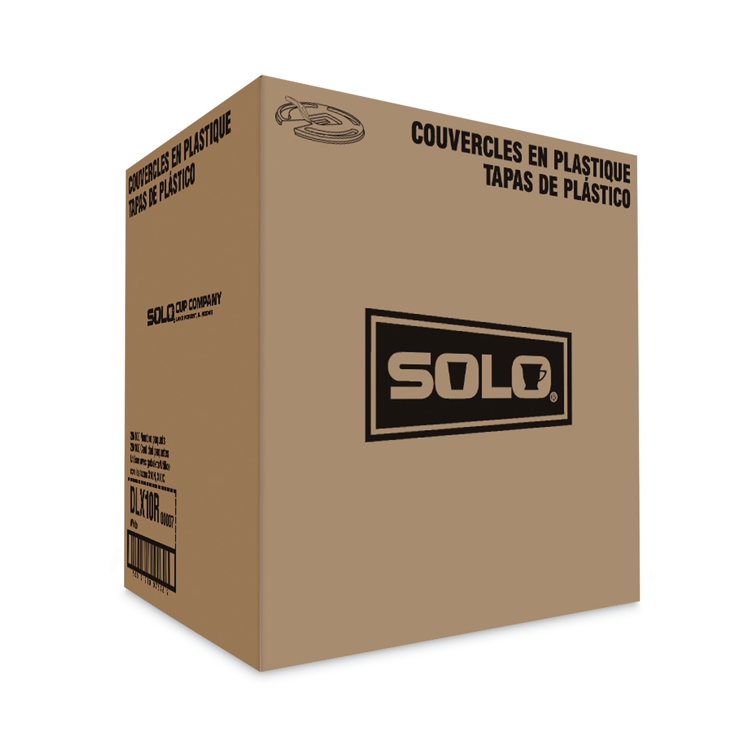 SOLO® Cup Company Liftback & Lock Tab Cup Lids for Foam Cups, Fits 10 oz Trophy