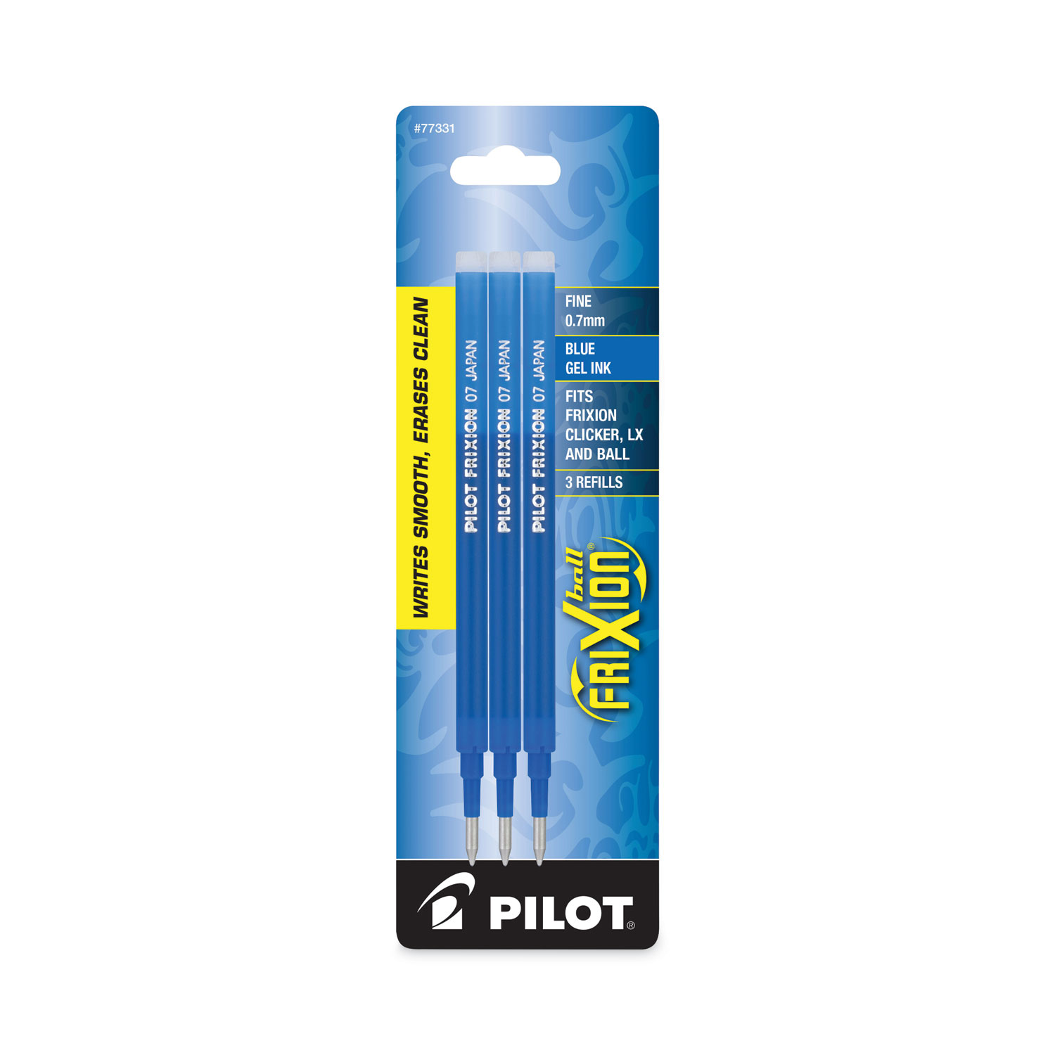 Pilot® Refill for FriXion Erasable Gel Ink Pen, Blue, 3/Pk