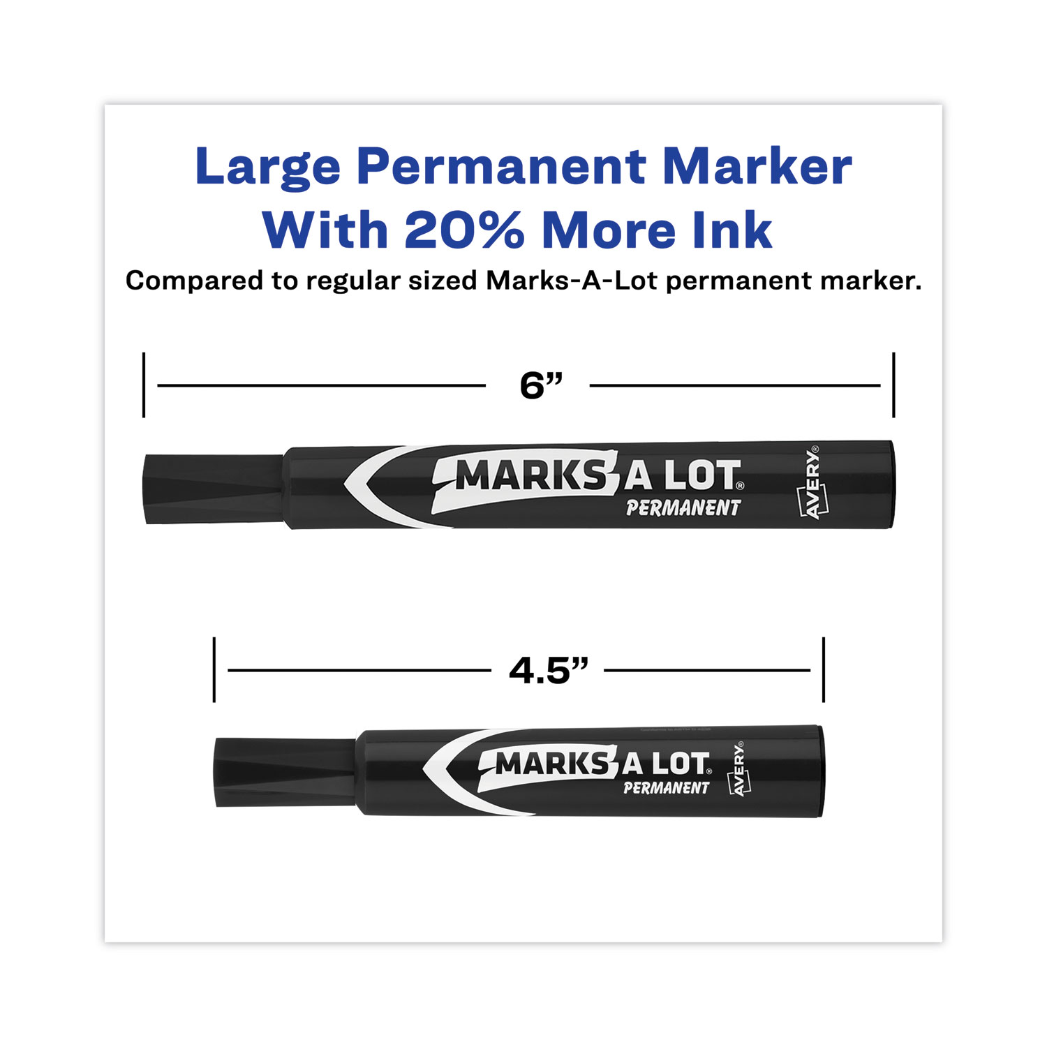 Avery® Marks-A-Lot Large Desk-Style Permanent Marker, Chisel Tip, Black, 36/Pack