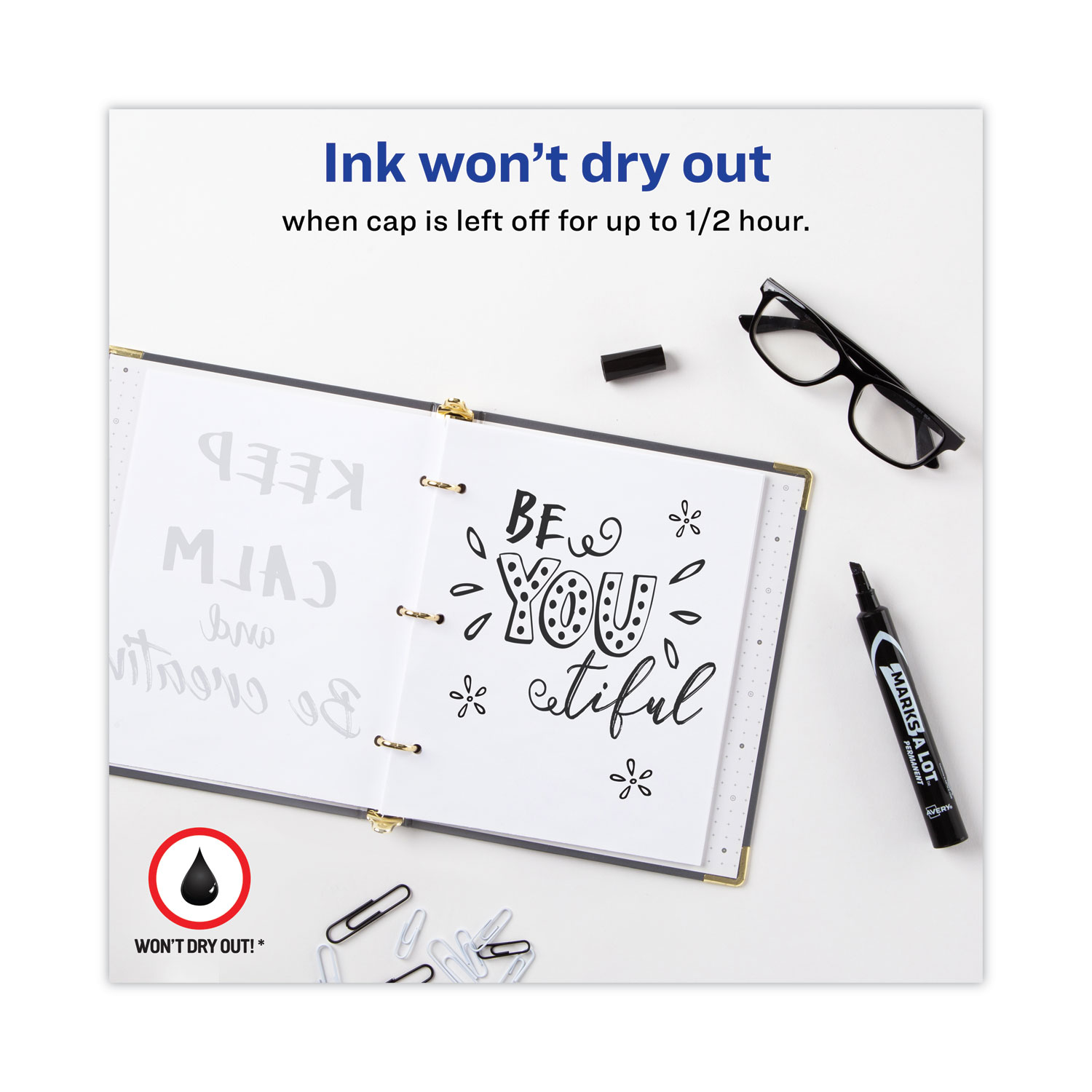 Avery® Marks-A-Lot Large Desk-Style Permanent Marker, Chisel Tip, Black, 36/Pack