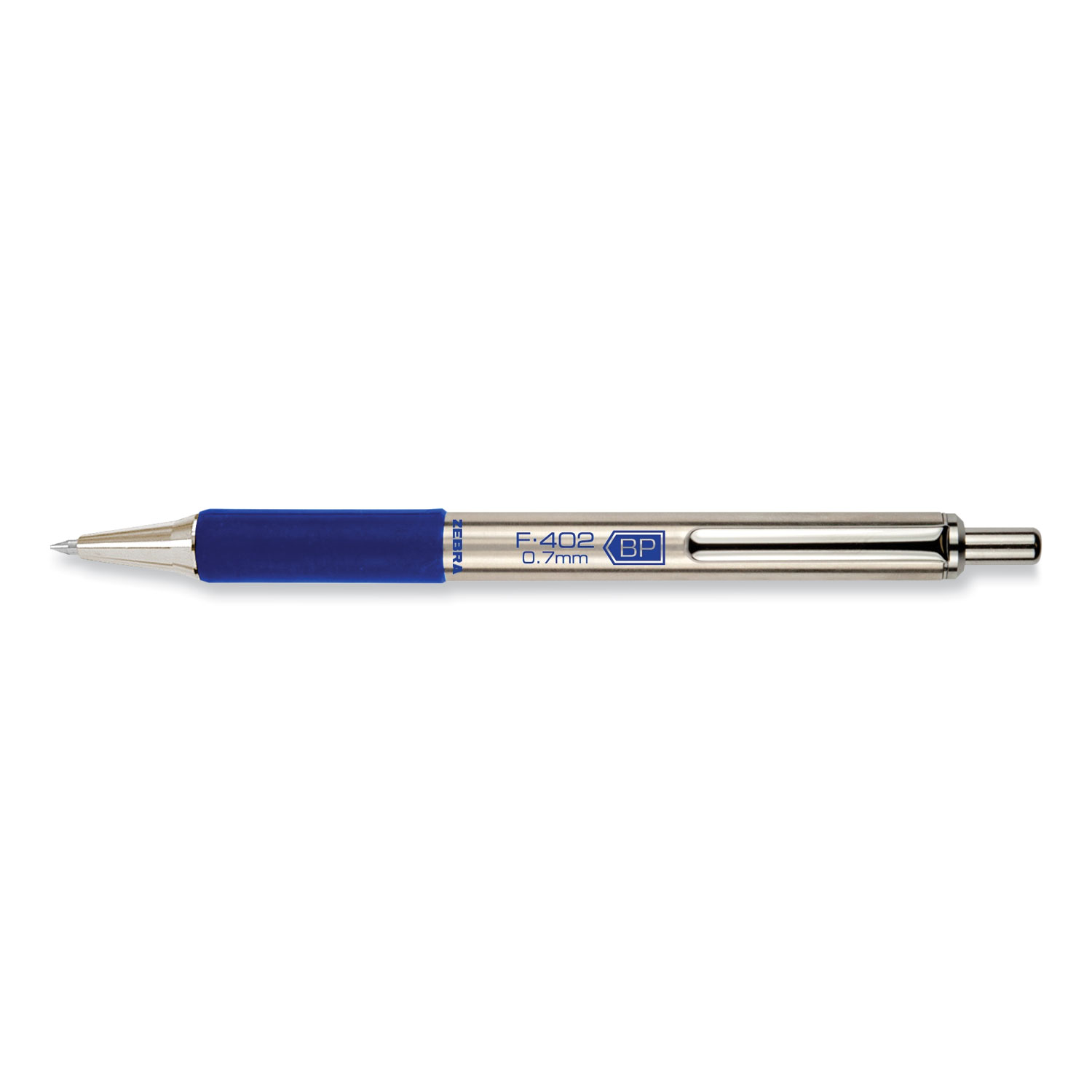 Zebra® F-402 Ballpoint Retractable Pen, Blue Ink, Fine one each