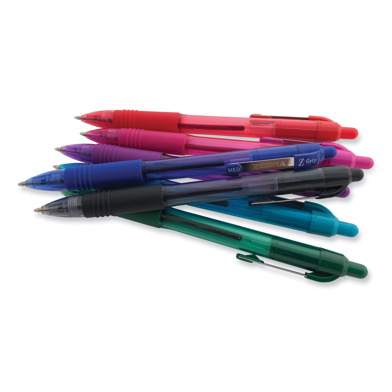 Zebra® Z-Grip Retractable Ballpoint Pen, Blue Ink, Medium, Dozen