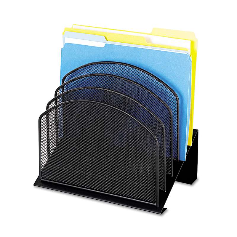 Safco® Mesh Desk Organizer, Five-Tiered Sections, Steel, 11 1/4 x 7 1/8 x 11 5/8