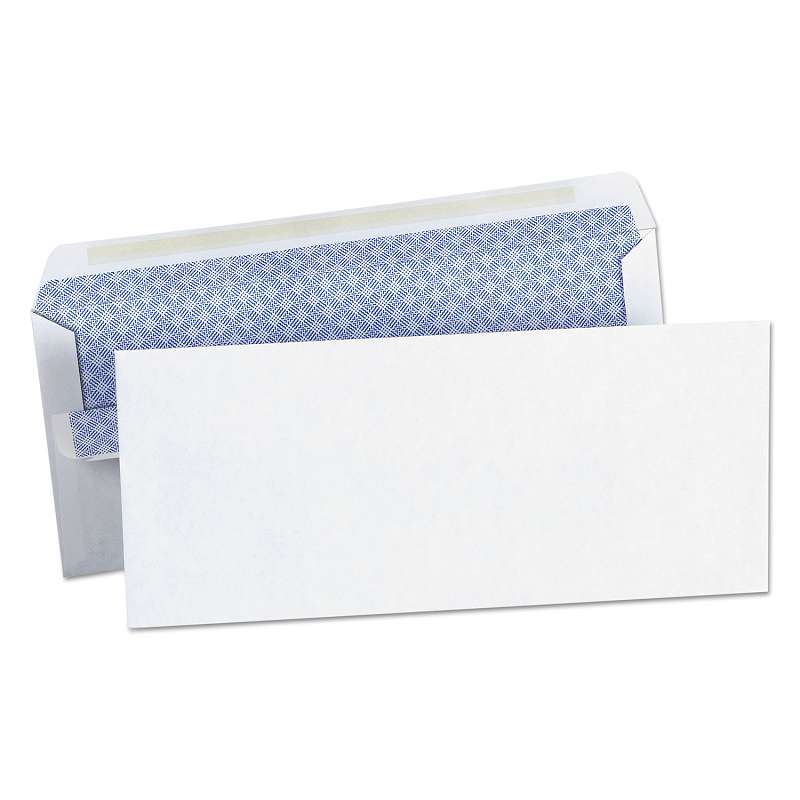 Universal® Self-Seal Business Envelope, Security Tint, #10, 4 1/8 x 9 1/2, White