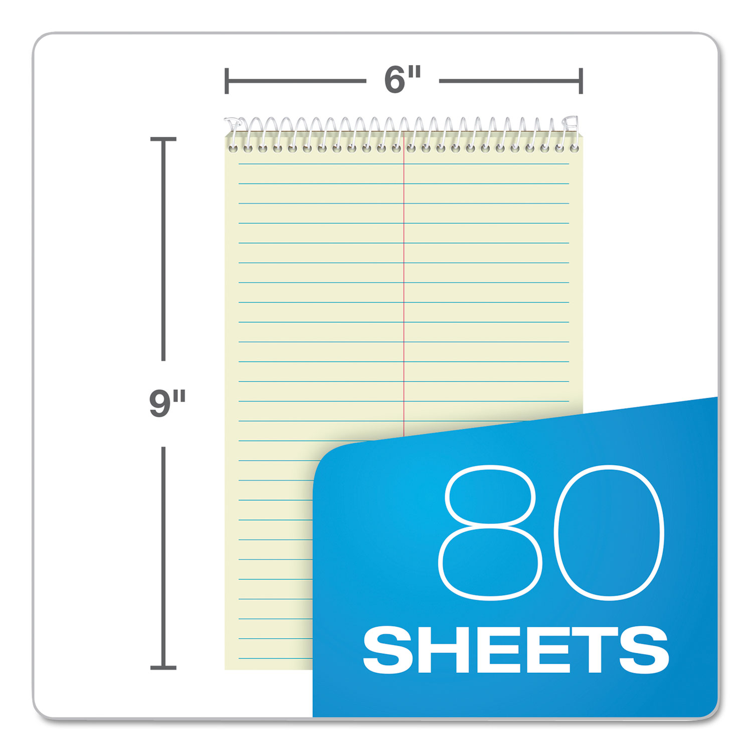 TOPS Gregg Steno Books, 6 x 9, Green Tint, 80 Sheet Pad