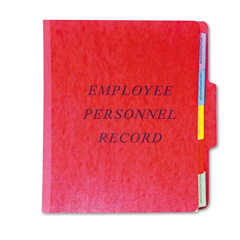 Pendaflex® Personnel Folders, 1/3 Cut Top Tab, Letter, Red