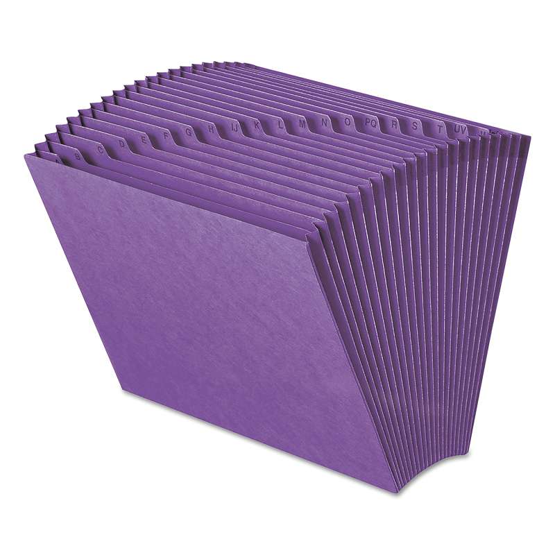 Smead® Heavy-Duty A-Z Open Top Expanding Files, 21 Pockets, Letter, Purple