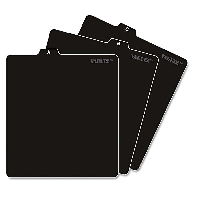 Vaultz® A-Z CD File Guides, 5 x 5 3/4, Black