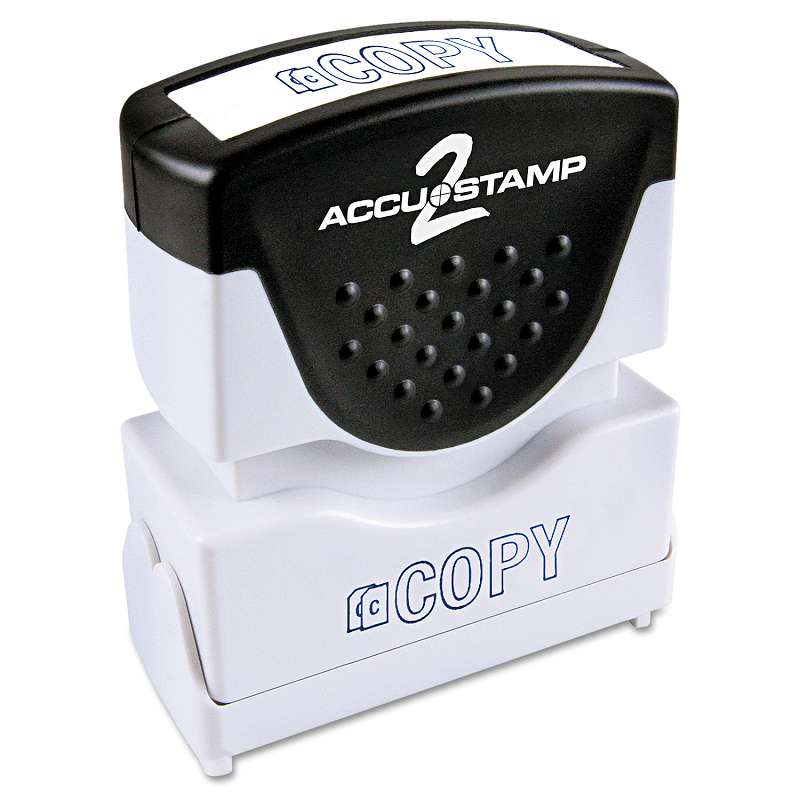 ACCUSTAMP2® Pre-Inked Shutter Stamp with Microban, Blue, COPY, 1 5/8 x 1/2
