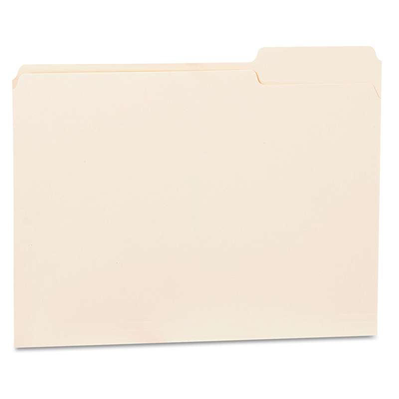 Universal® File Folders, 1/3 Cut Third Position, One-Ply Top Tab, Letter, Manila