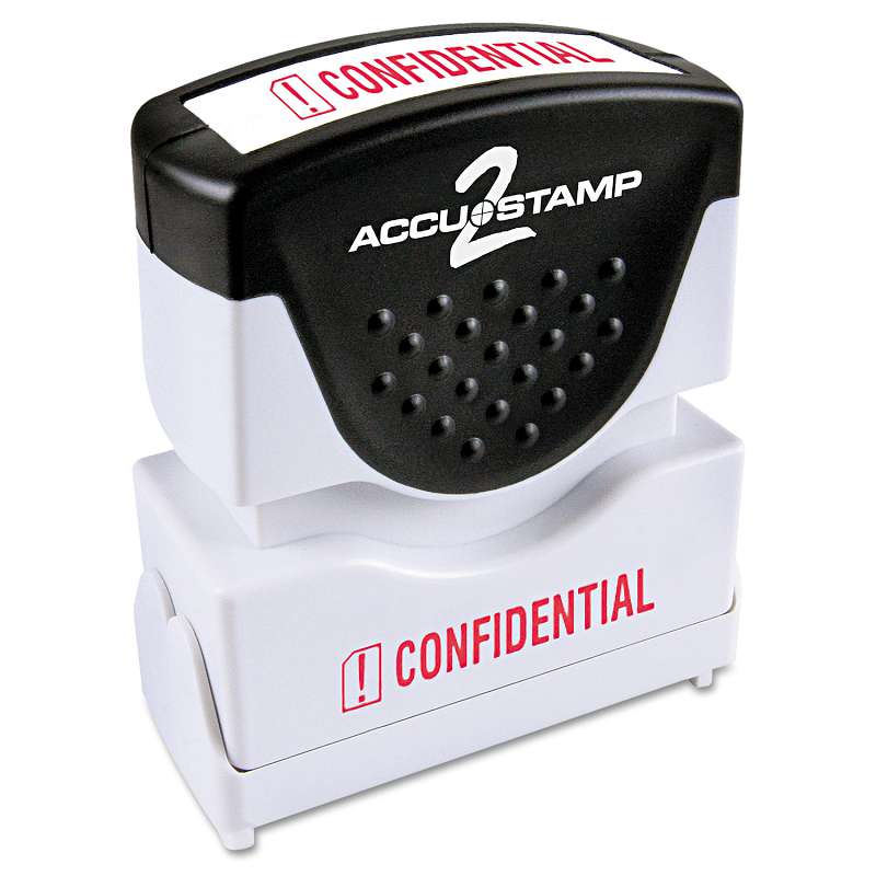 ACCUSTAMP2® Pre-Inked Shutter Stamp with Microban, Red, CONFIDENTIAL, 1 5/8 x 1/