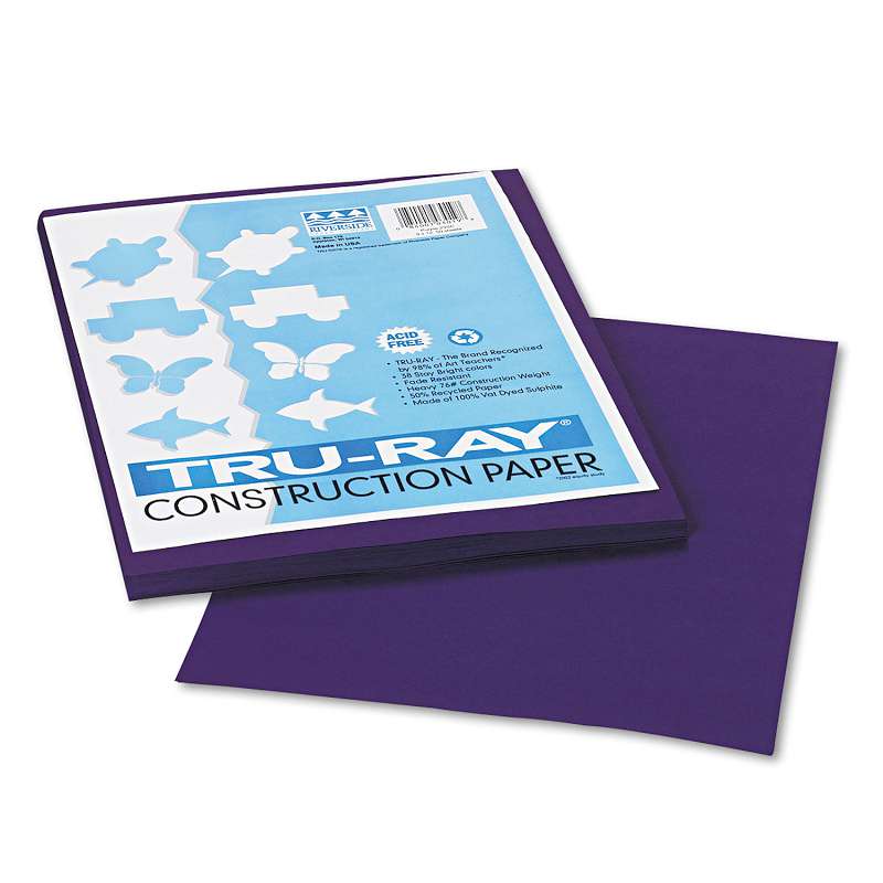 Pacon® Tru-Ray Construction Paper, 76 lbs., 9 x 12, Purple, 50 Sheets/Pack