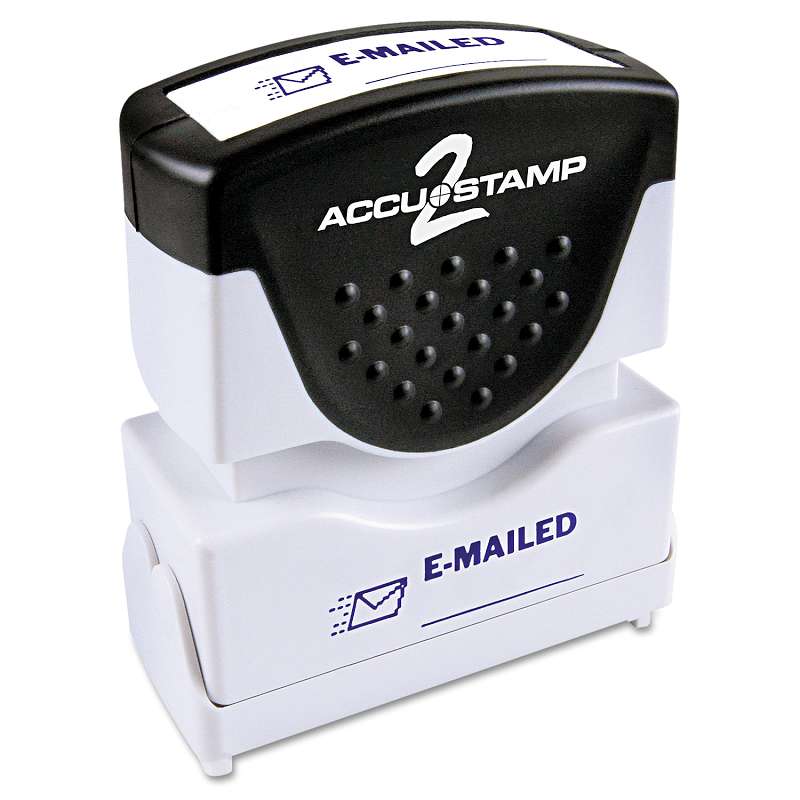 ACCUSTAMP2® Pre-Inked Shutter Stamp with Microban, Blue, EMAILED, 1 5/8 x 1/2