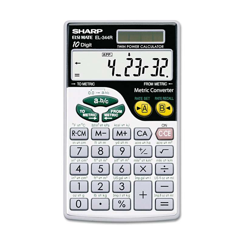 Sharp® EL344RB Metric Conversion Wallet Calculator, 10-Digit LCD