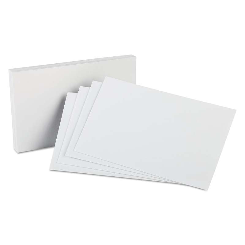 Oxford Unruled Index Cards, 5 x 8, White, 100/Pack