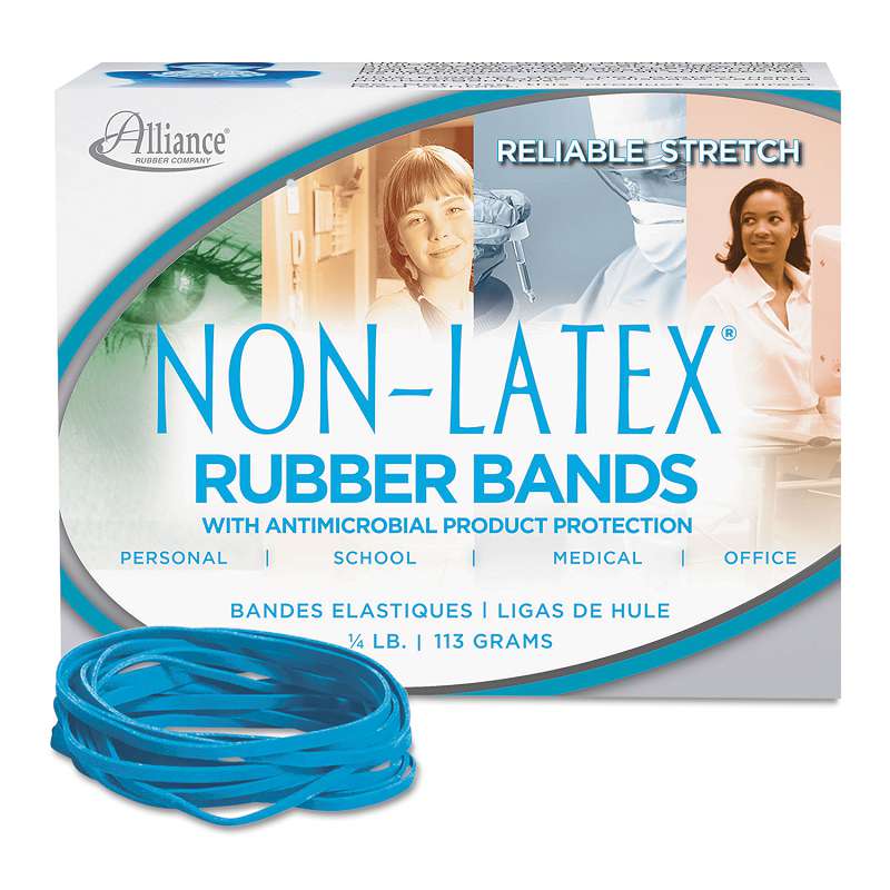Alliance® Antimicrobial Non-Latex Rubber Bands, Sz. 33, 3-1/2 x 1/8, .25lb Box