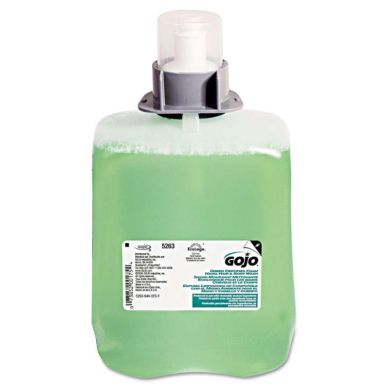 GOJO® Green Certified Foam Hair & Body Wash, Cucumber Melon, 2000mL Refill, 2/Ca