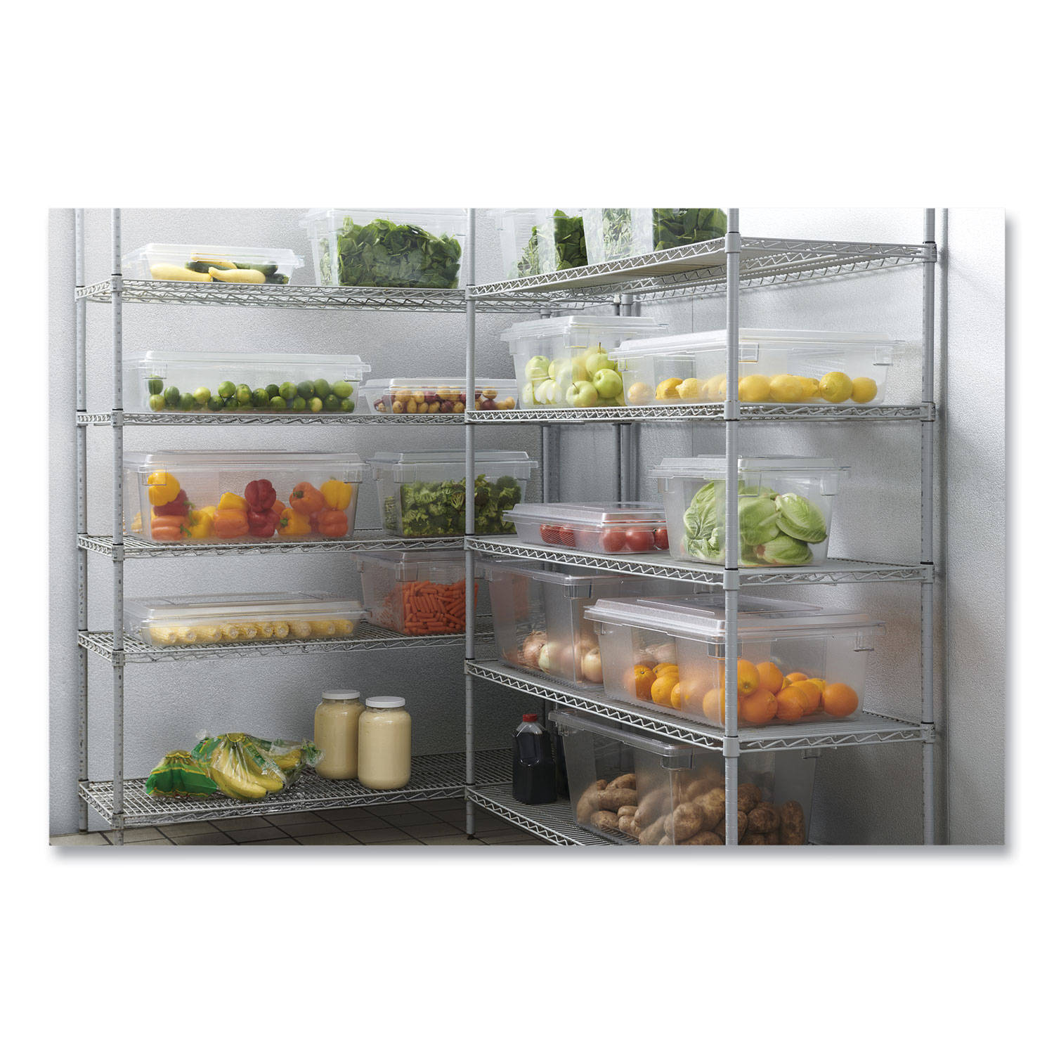 Rubbermaid® Commercial Food/Tote Boxes, 12 1/2gal, 26w x 18d x 9h, Clear