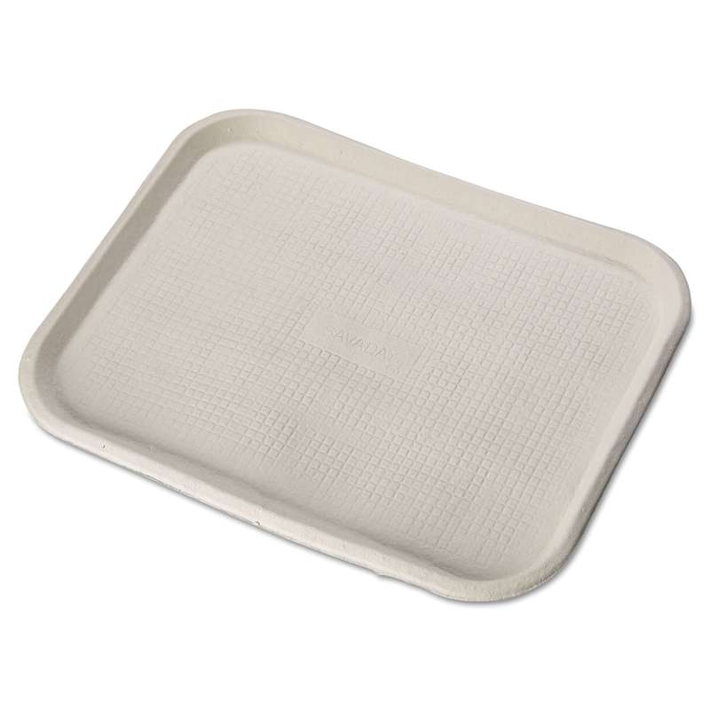 Chinet® Savaday Molded Fiber Food Trays, 14 x 18, White, Rectangular, 100/Carton