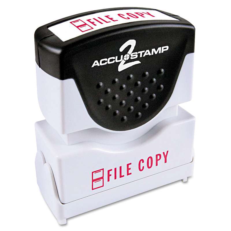 ACCUSTAMP2® Pre-Inked Shutter Stamp with Microban, Red, FILE COPY, 1 5/8 x 1/2