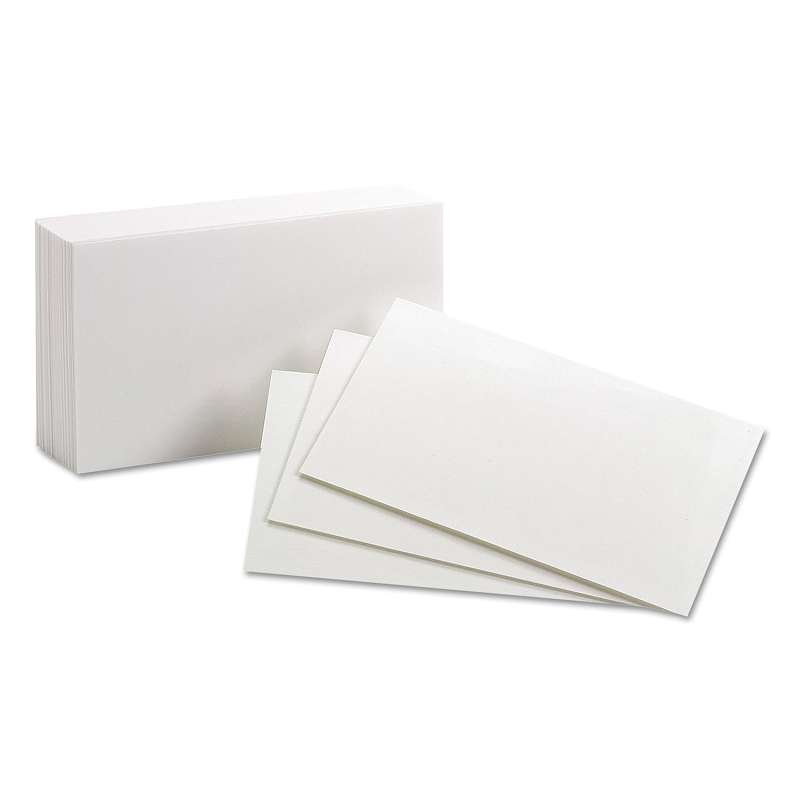 Oxford Unruled Index Cards, 3 x 5, White, 100/Pack