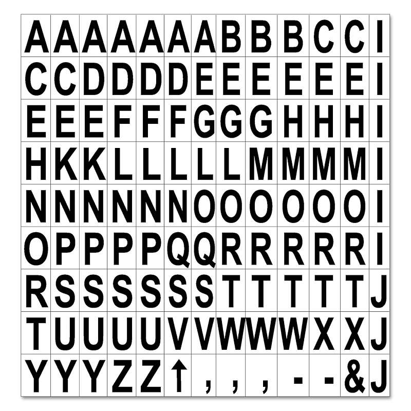 MasterVision® Interchangeable Magnetic Characters, Letters, Black, 3/4