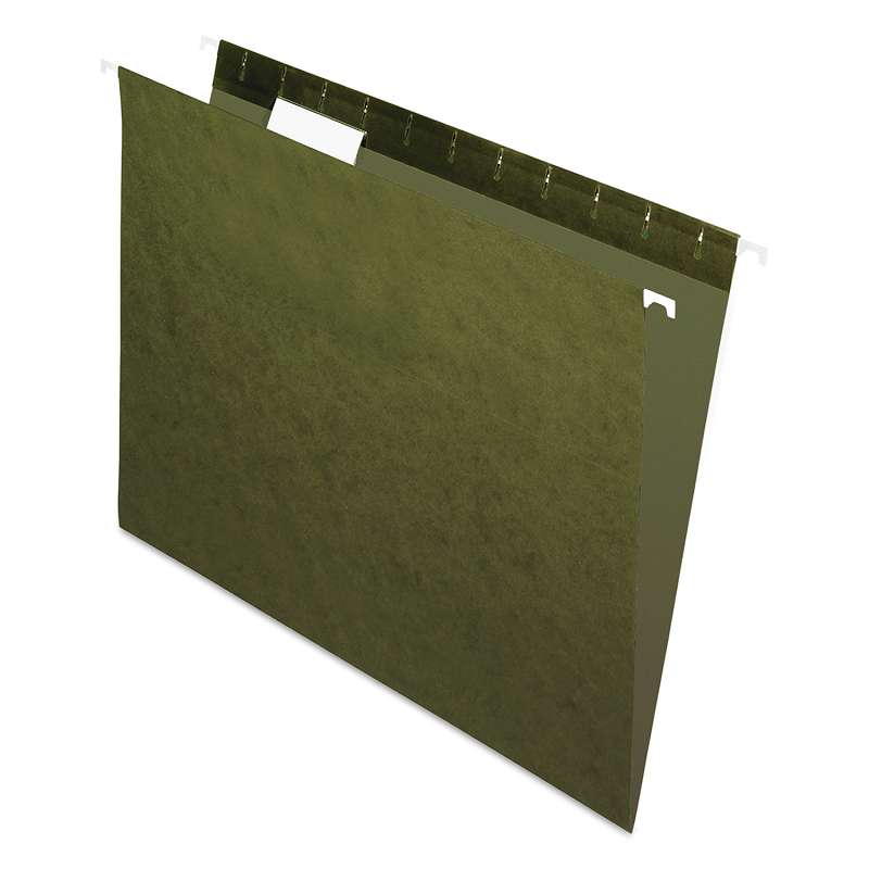 Pendaflex® Standard Green Hanging Folders, 1/5 Tab, Letter, 25/Box