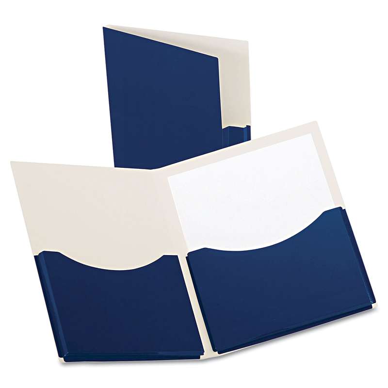 Oxford Double Stuff Gusseted 2-Pocket Laminated Paper Folder, 200-Sheet Capacit