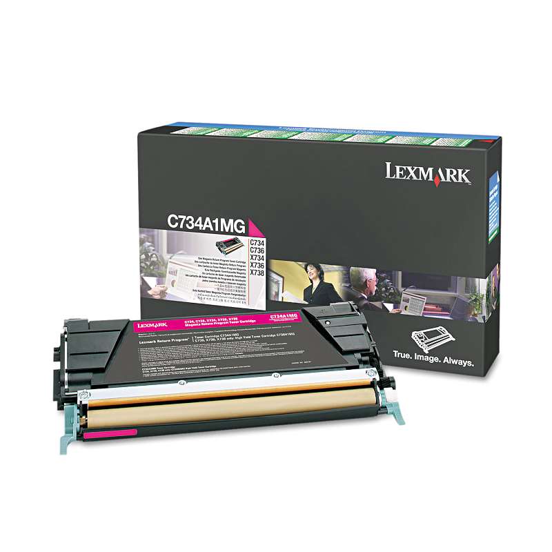 Lexmark C734A1MG Toner, Return Program, 6000 Page-Yield, Magenta