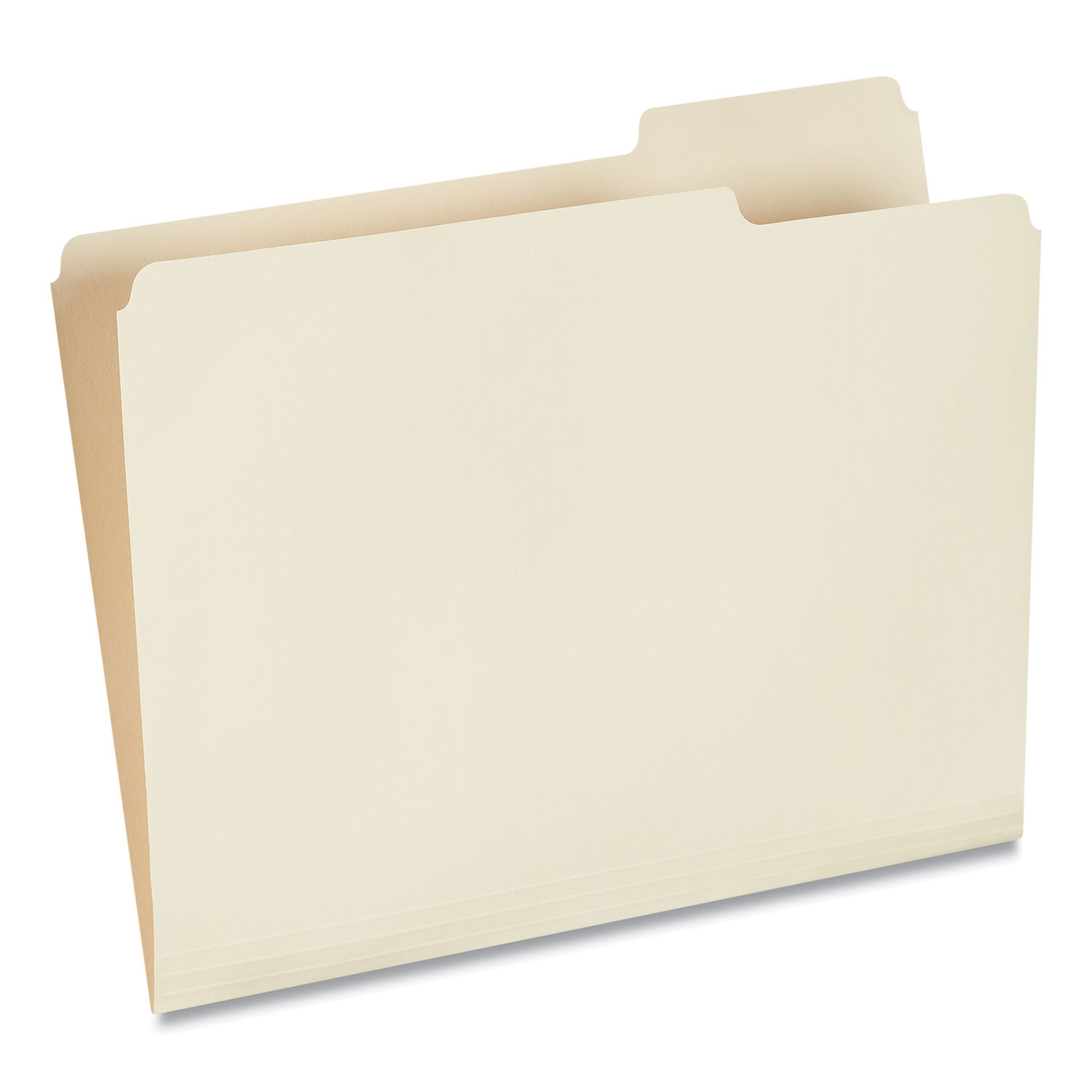 Universal® File Folders, 1/3 Cut Third Position, One-Ply Top Tab, Letter, Manila