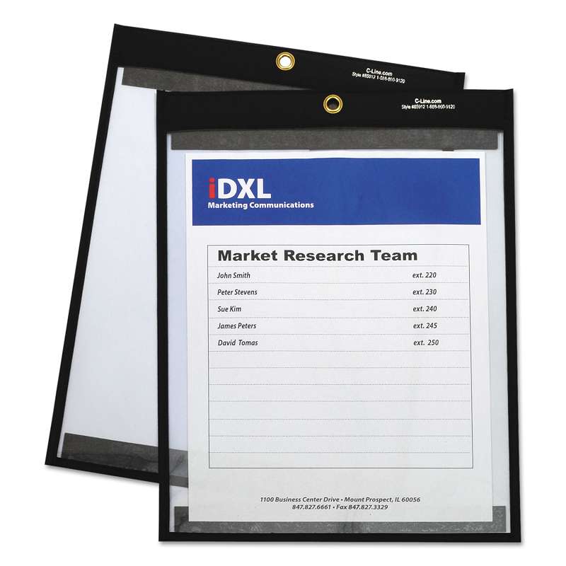 C-Line® Magnetic Stitched Shop Ticket Holders, Clear, 75
