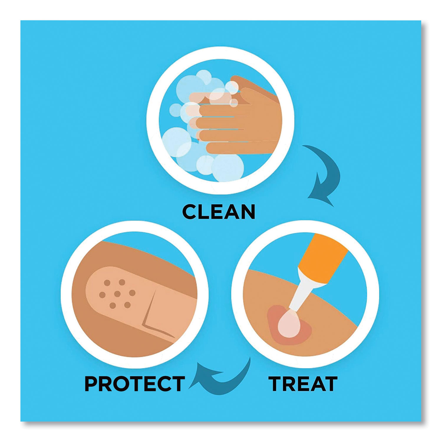 OurTone Adhesive Bandages, BR55, 2.25 x 0.63; 3 x 0.75; 3 x 1, Medium Brown, 30/