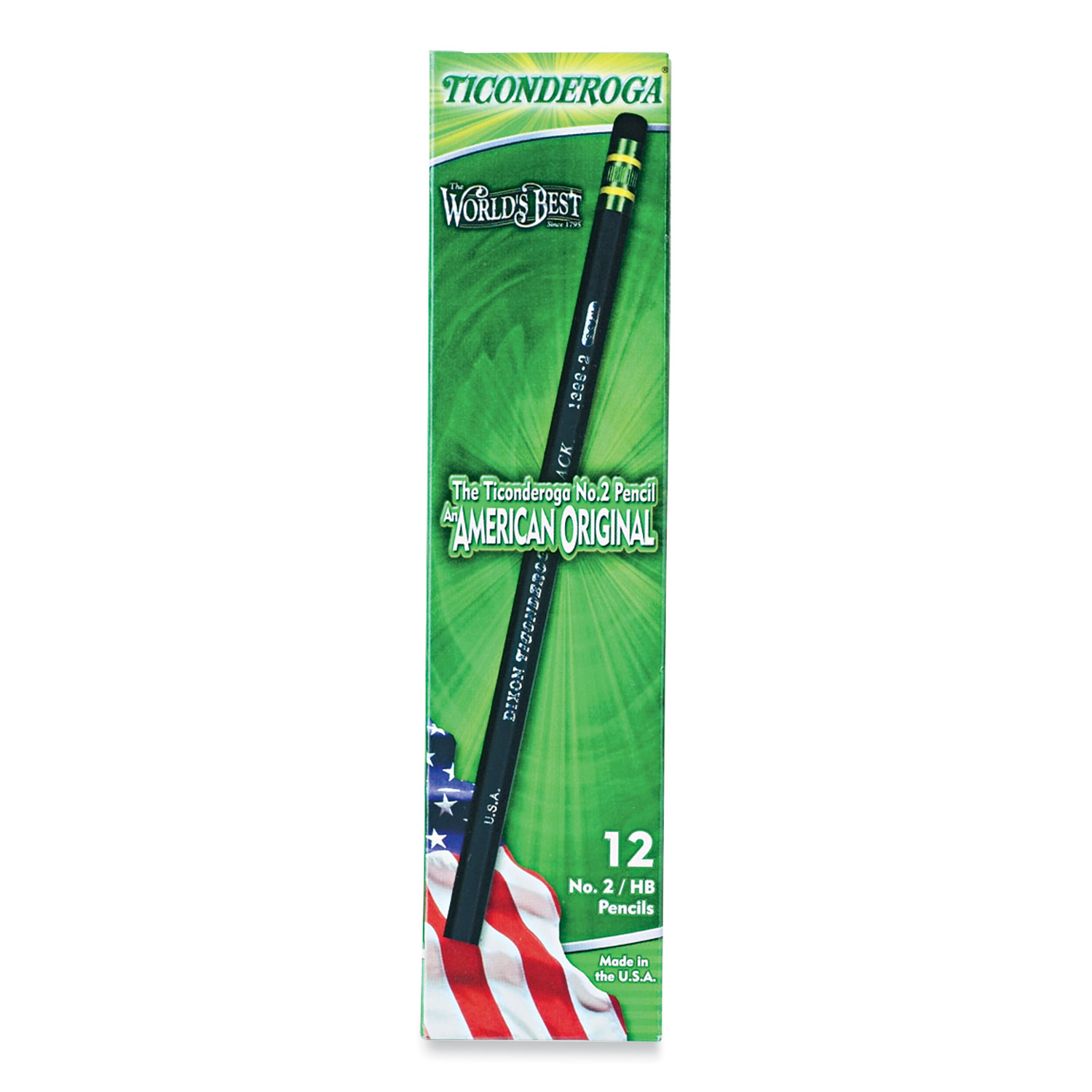 Ticonderoga® Woodcase Pencil, HB #2, Black, Dozen