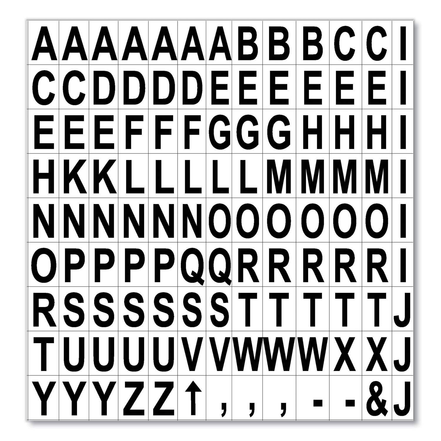 MasterVision® Interchangeable Magnetic Characters, Letters, Black, 3/4
